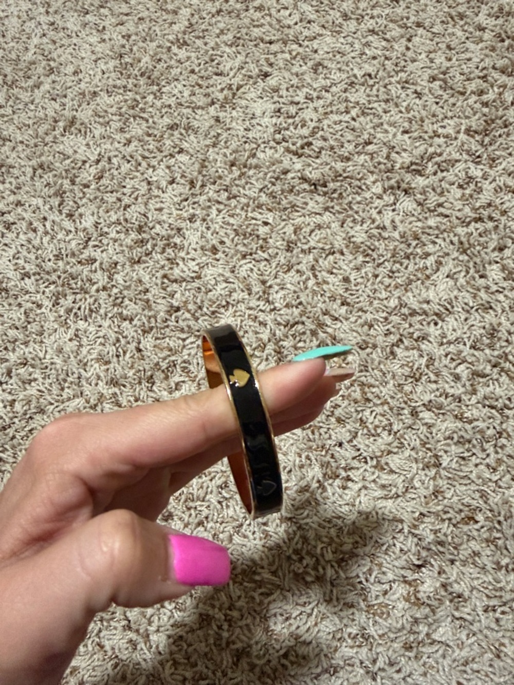 kate spade Black and Gold Enamel Bangle Bracelet